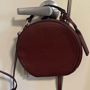 Sole Society Round Burgundy Crossbody Bag